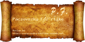 Paczovszky Fürtike névjegykártya